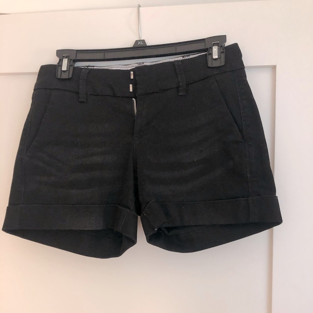 Black denim shorts